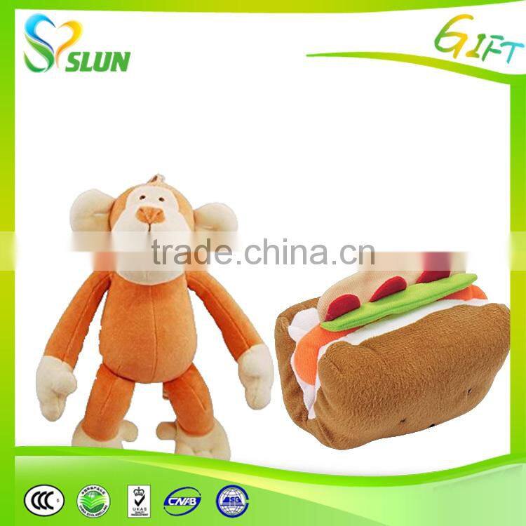 Cheap brown plush pet toy dog custom personalized halloween dog toy
