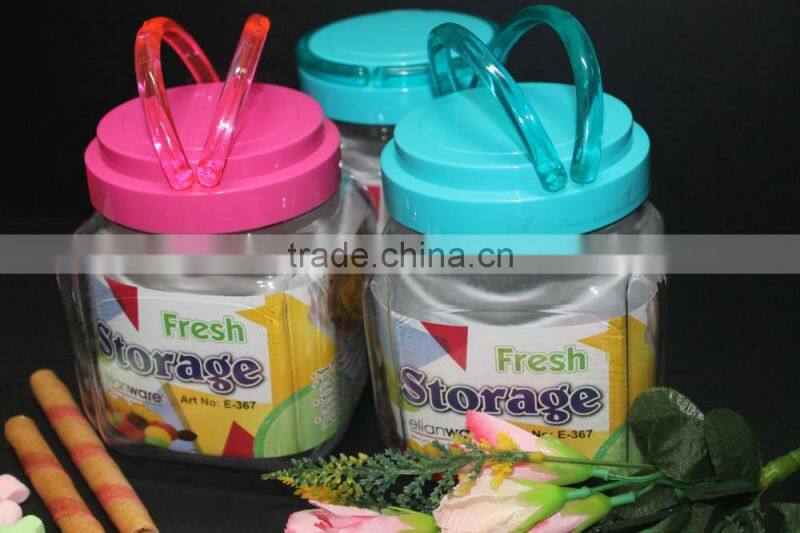 Square Plastic Fresh Food Storage Container 1.2L for pasta, coffee, tea, crackers and candy