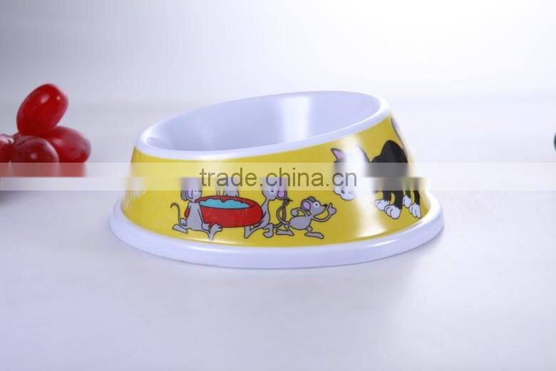 Anti-slip bottom base safe melamine pet feeding bowl, dog feeder