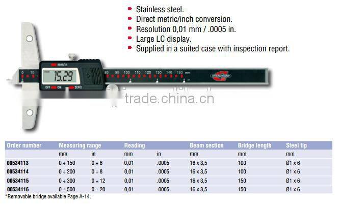 ELECTRONIC DEPTH CALIPERS WITH STEEL TIPS
