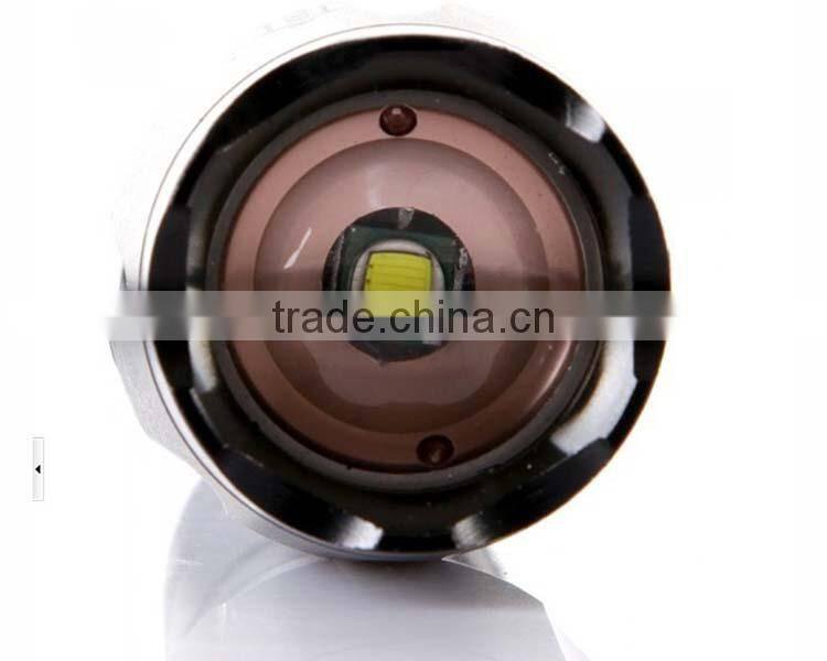 Aluminium alloy XML-T6 rechargeable zoom flashlight LED torch flashlight tactical flashlight