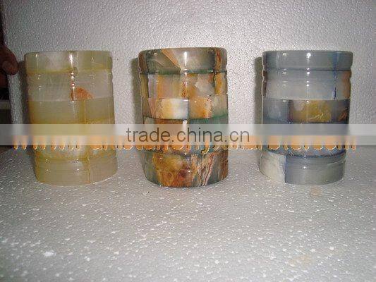 Top selling FACTORY PRODUCUNG ONYX CANDY JARS POTS HANDICRAFTS