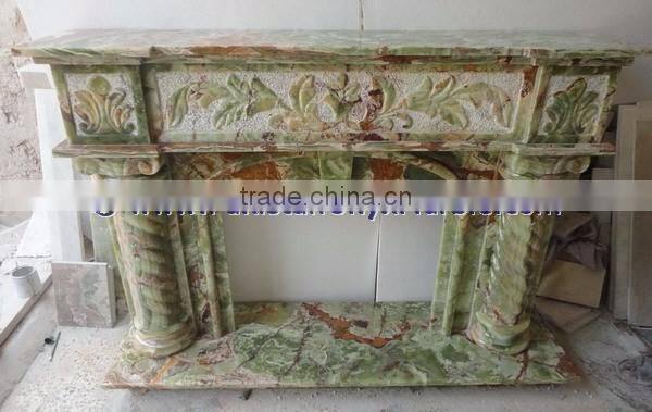 MODERN DESIGN AFGHAN GREEN JADE ONYX FIREPLACES