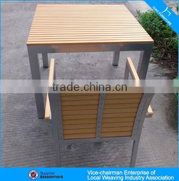 Modern outdoor furniture wholesale garden plastic wood table and chair