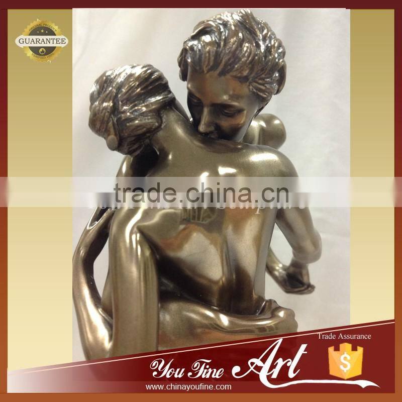naked man woman kiss bronze sculpture