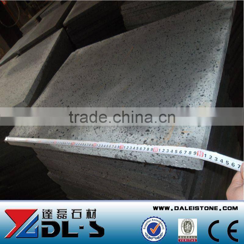 Natural black honed lava stone tile for sale