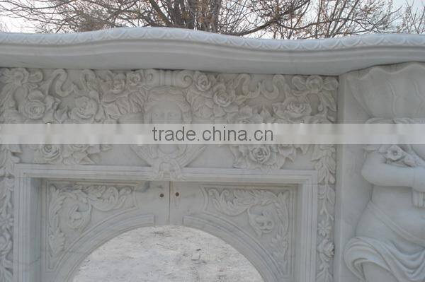 European Style Arch Marble Fireplace Mantel