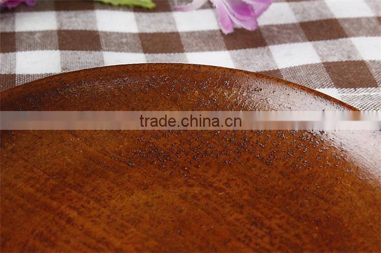 Wholesale Japanese Style Dessert Saucer Wood food plate, Round Wooden Small Dish for Afternoon Tea