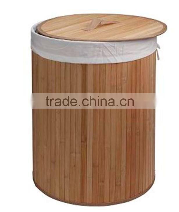 Store More Round Bamboo Hamper