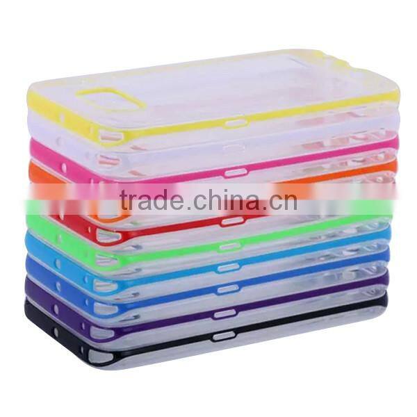 TPU PC transparent color protective phone case for Samsung S6 Edge