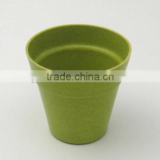 bidgradable round eco outdoor bamboo fiber plant flower pot with holder