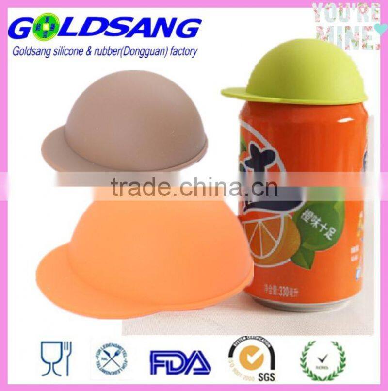 customized hat shape tin can bottle silicone lid