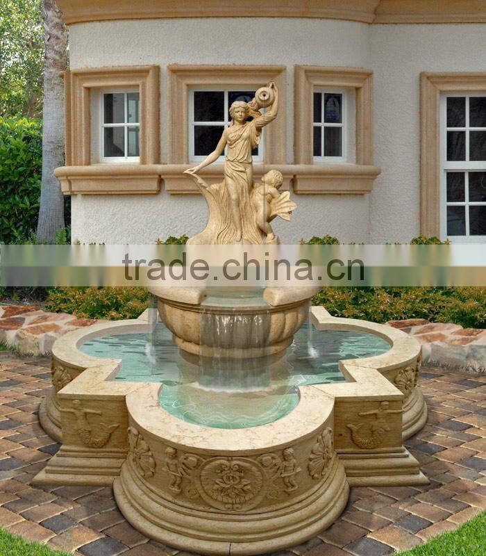 Natural stone carving garden fountain