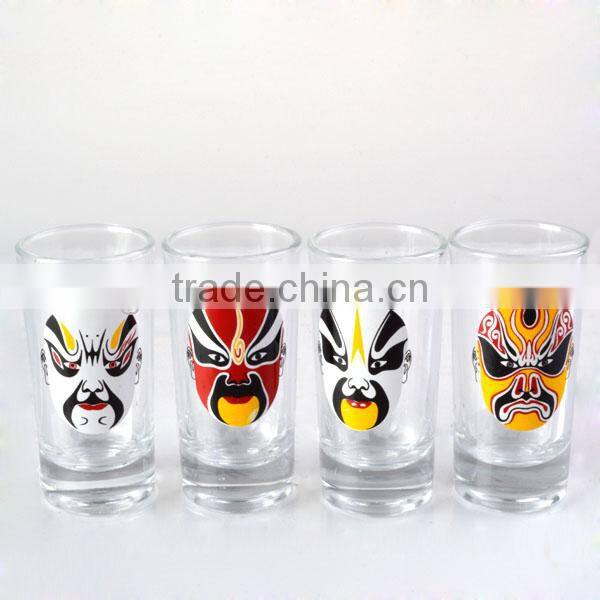 60-86ml top grade 6 colorful mini wine shot glass set