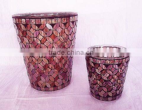 Wedding Decoration Glass Handicraft Cheap Colored Vase Mosaic Mexican Blown Glass