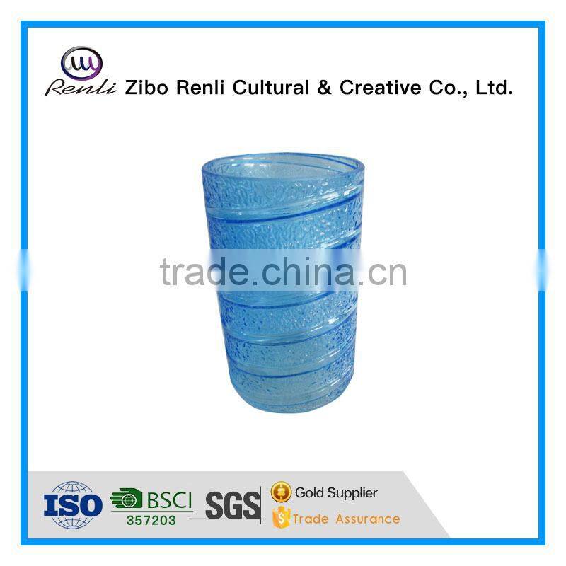 Wholesale Decorative Cylinder Blue Glass Vase Cheap Centerpieces