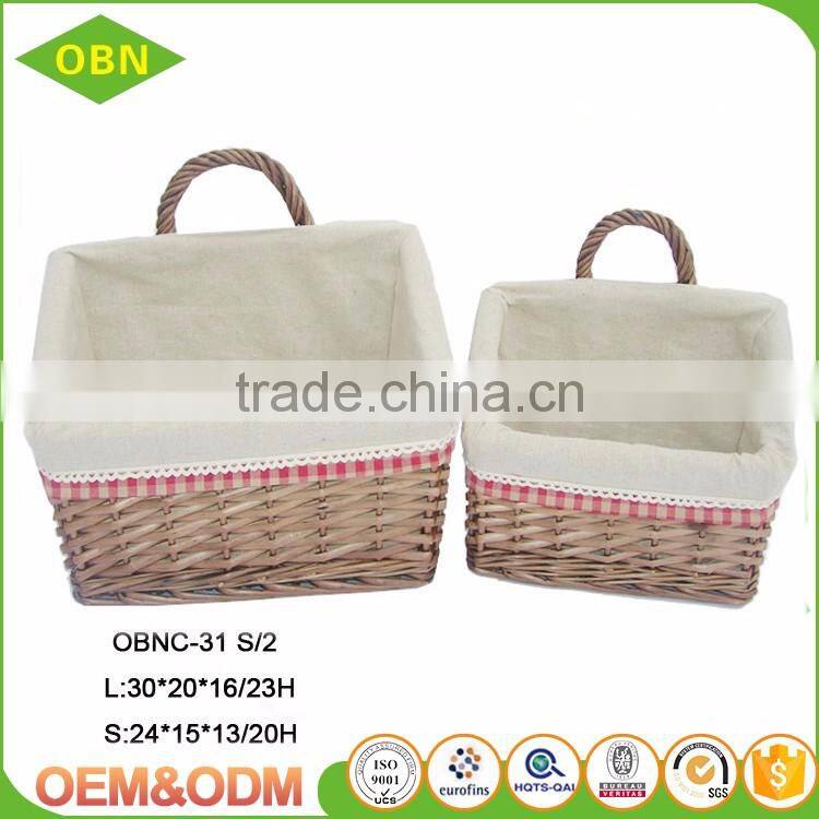 Set of 2 mail basket wicker hanging basket for storage