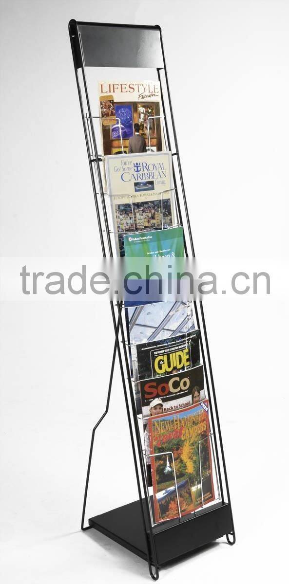 New design storage stand tall commercial floor library magazine rack