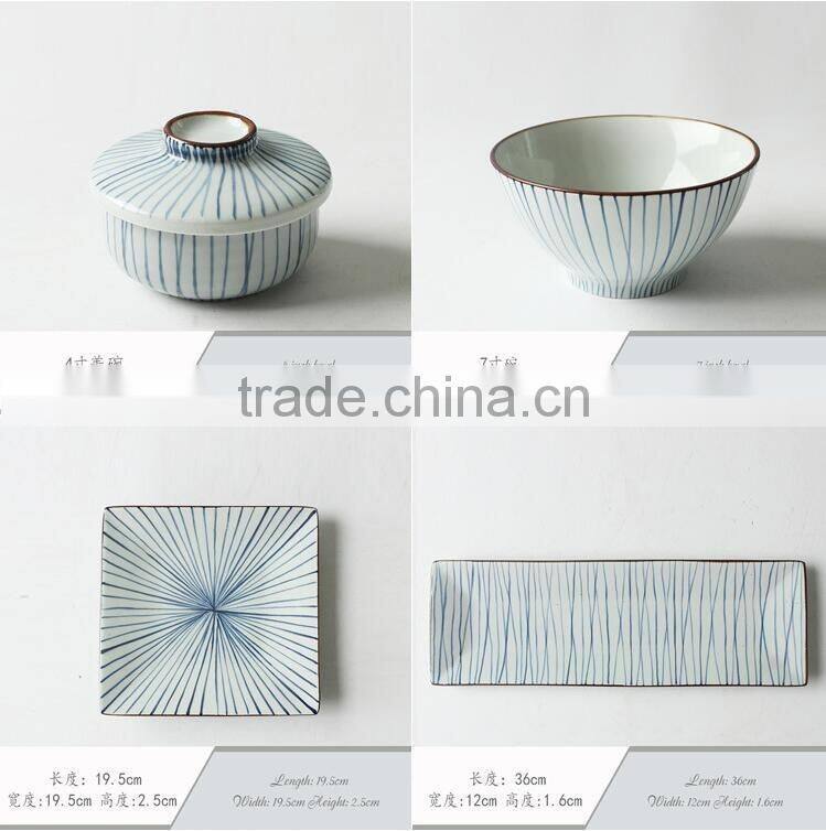 Japanese Style Hand Painting Stripe Sushi Dinnerware