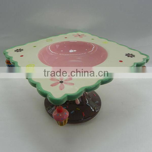 Dolomite craft delicious ceramic cake plate for birthday
