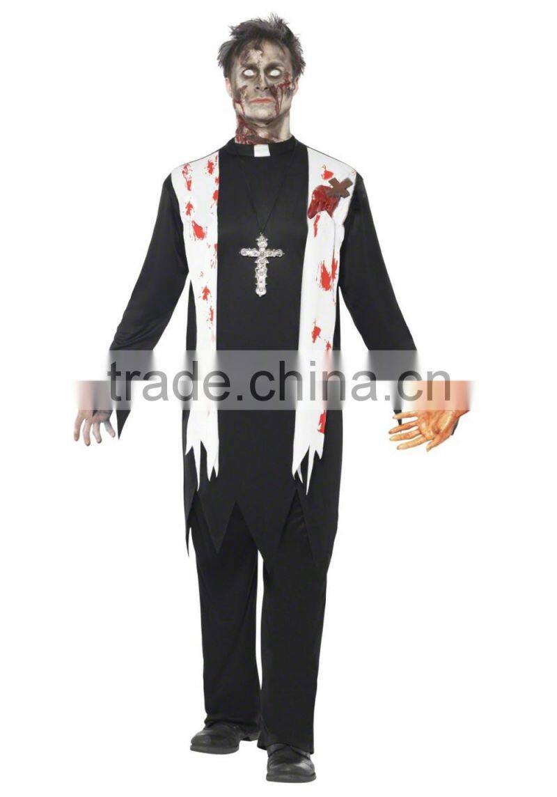 Day Of The Dead Priest Costume Halloween Fancy Dress