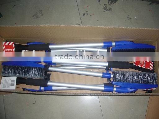 Telescopic Aluminum Long handle Head Rotating snow Brush & Ice frost scraper