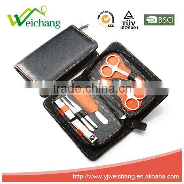 WCJ950 Stainless Steel Manicure Pedicure Set Travel Grooming Set Personal Care Tools Nail Clippers Kit with Leather