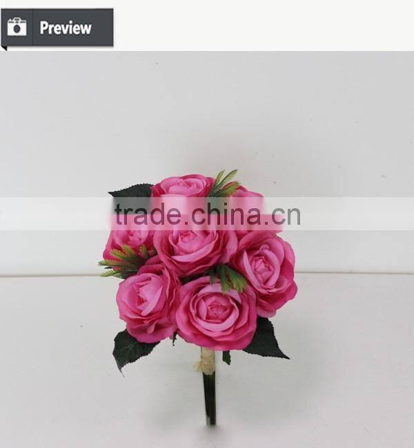 High quality fabric artificial rose of 7 head