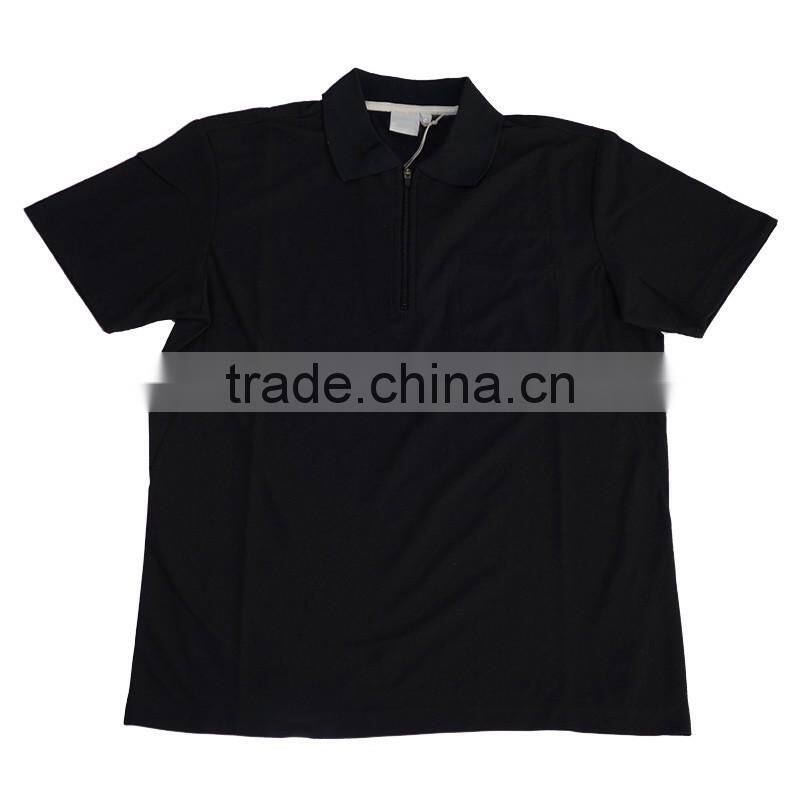 Cotton short sleeve zipper collar mens polo t shirt wholesale