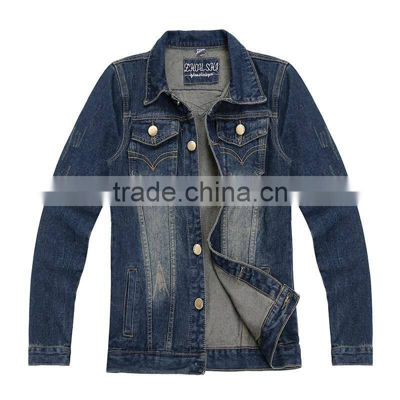 Stylish denim jacket fashion mens dip dyed denim jeans jacket winter