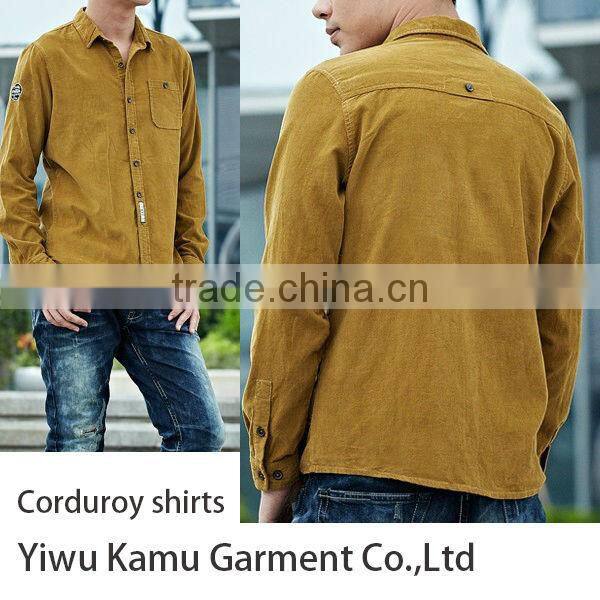 100% cotton men's corduroy shirts men casual warm shirt