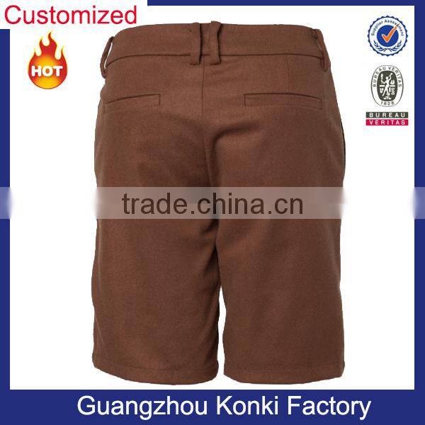 Brown color 100%cotton fabric mens very short shorts