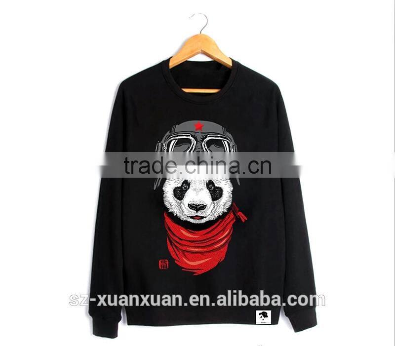 Fashion animal cartoon printing hoody men long sleeve pullover hoddy
