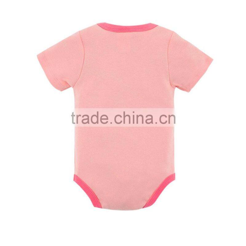 2017 Summer Clothes Short Sleeve 100% Cotton Baby Rompers Girl