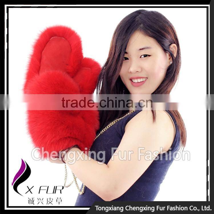 CX-A-67C Hot Selling High Quality Latest Real Fox Fur Gloves