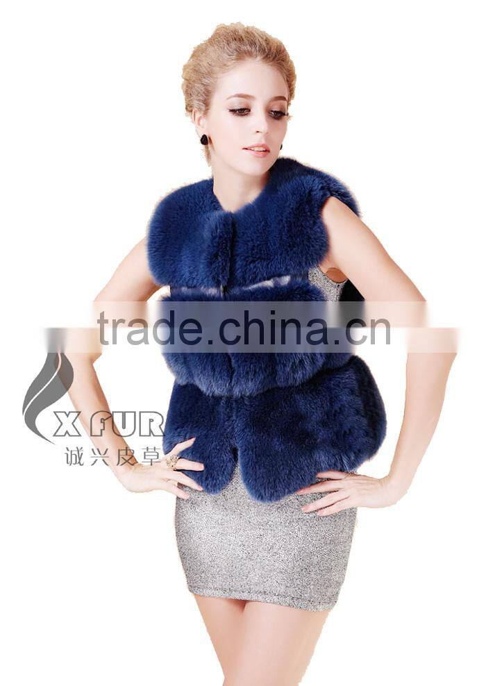 CX-G-B-115C European Fashion Genuine Fox Fur Vest
