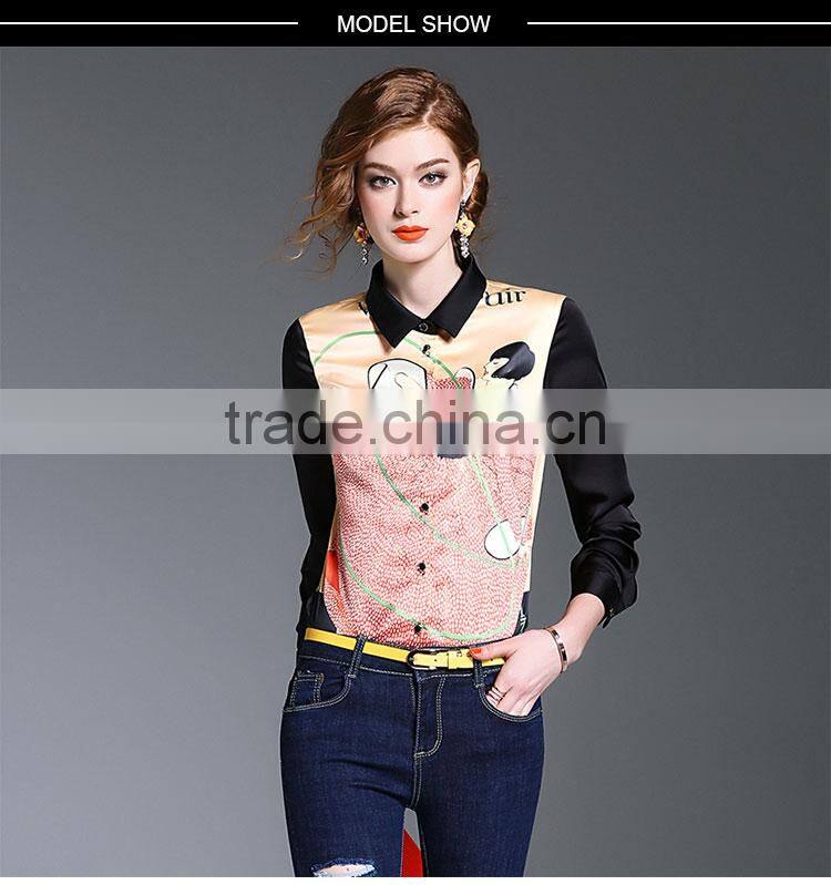 Maxnegio lady print new blouse fashion cutting blouse back neck designs