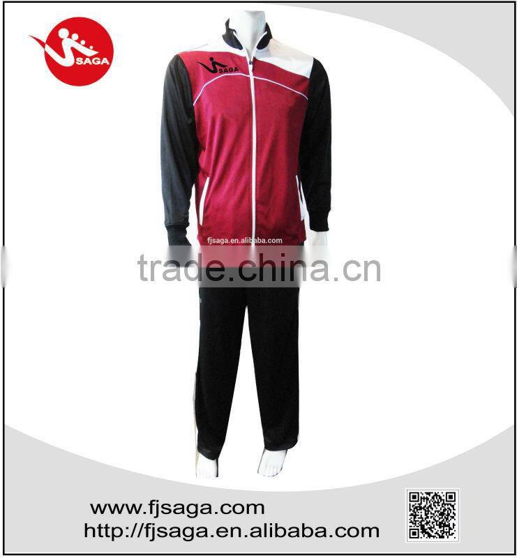 100% polyester tricot training jacket tracksuit for men and women