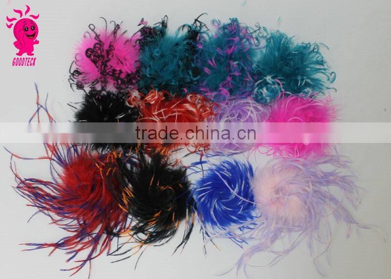 Wholesale top quality manufacturers multicolor decotation ostrich and turkey wool top