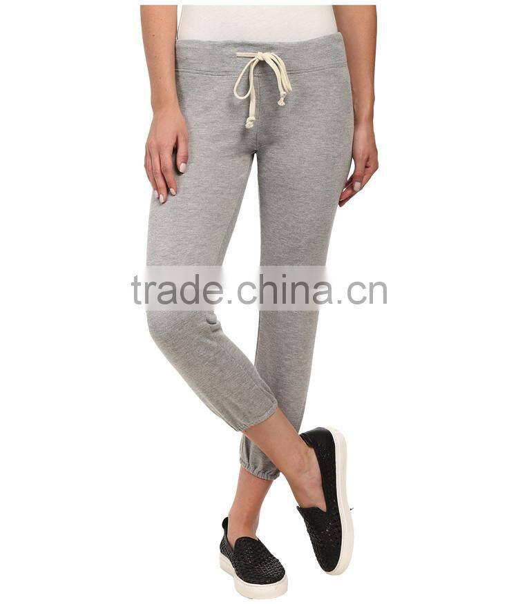 Womens 100% cotton new design plain thin cotton trousers