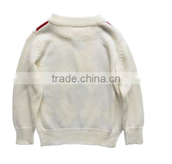 V neck cotton intarsia diamond boys argyle sweater