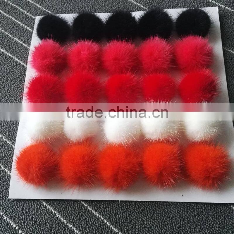 Wholesale New 8 CM Colorful mink fur ball/Rex Rabbit Fur Pom Poms For Key Chain