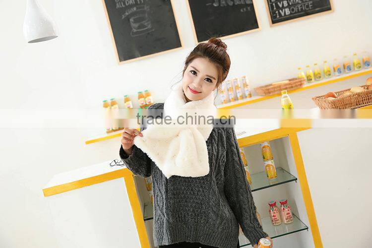 Brand Scarf Faux Rabbit Fur Scarf 2016 Female Best Quality Pashmina Tassels Women Wrap Muffler Neck warmers