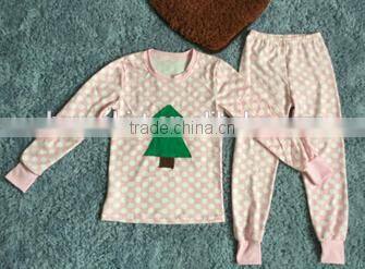 2017 Hot sale casual style latest style Wholesale Sleep Clothes Knits Girls Kids striped Cotton childrens Pajamas sets