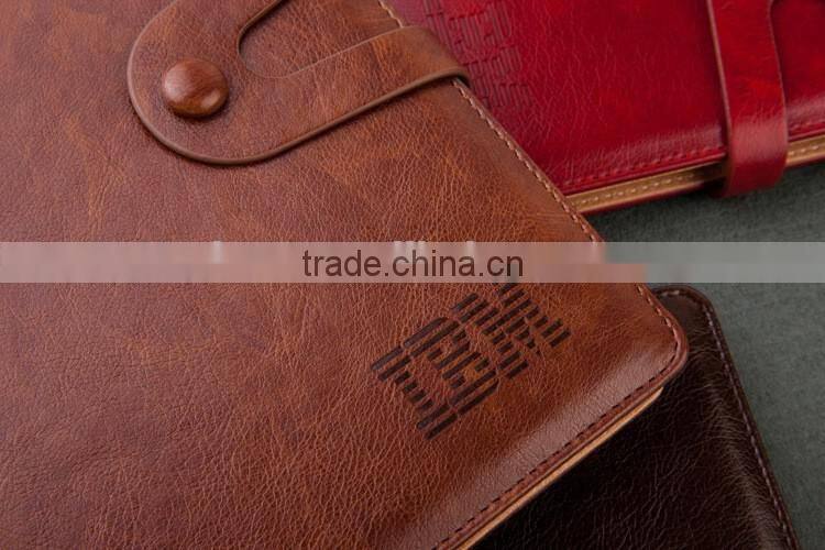 25K PU leather planner with metal buckle custom business organizer agenda emboss/gold stamp logo