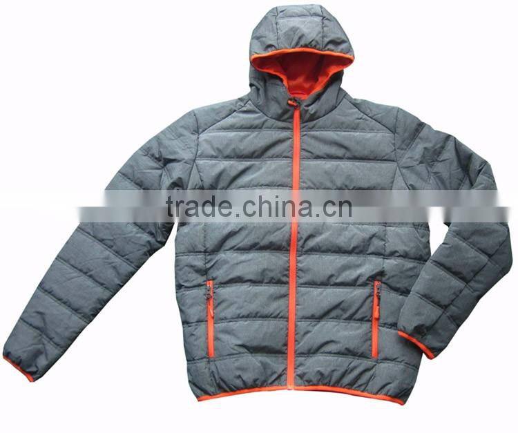 Melange color Mens winter jacket warm quilted padded jacket