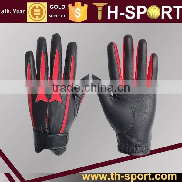 Black Breathable Cabretta Leather Men's Golf Glove