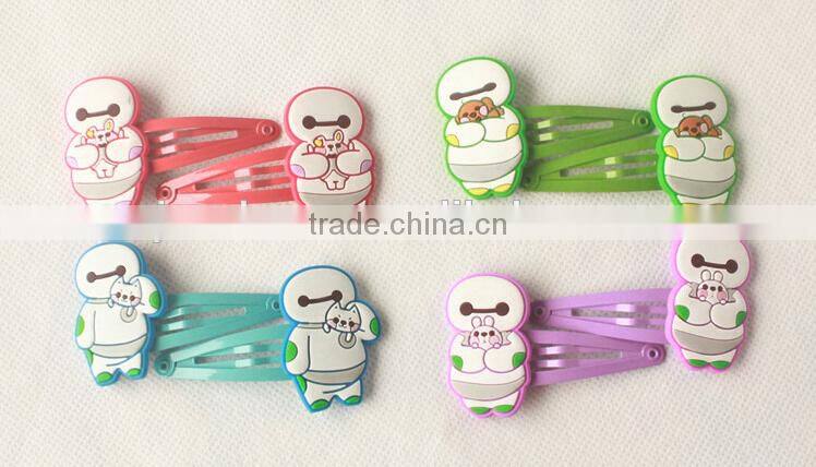 Big hero baymax cartoon characters decorative kids hairgrips