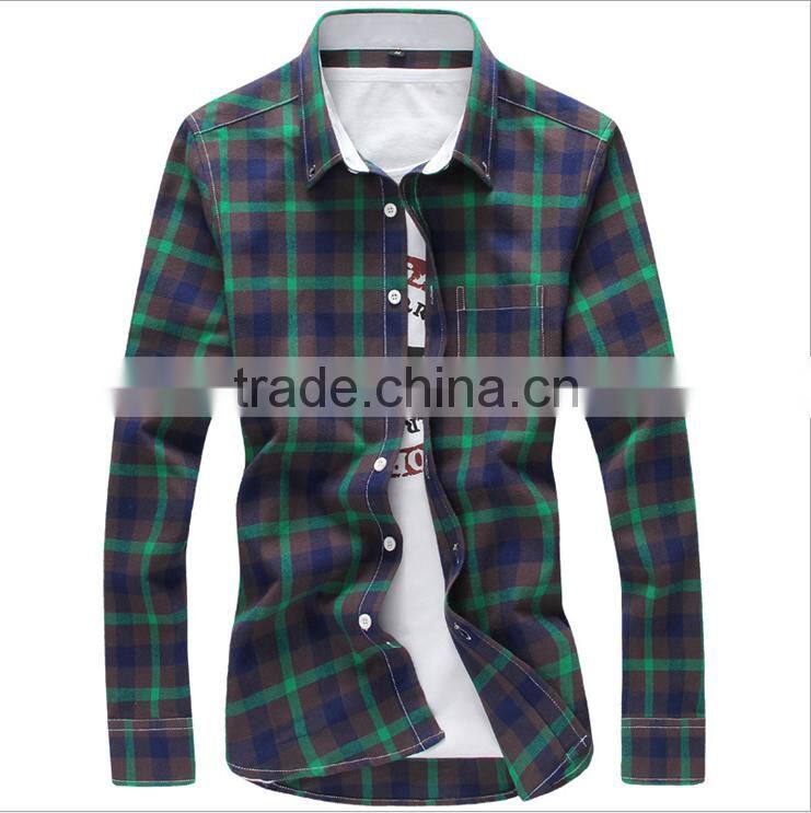 Alibaba cotton microfiber casual check Korean men style shirt