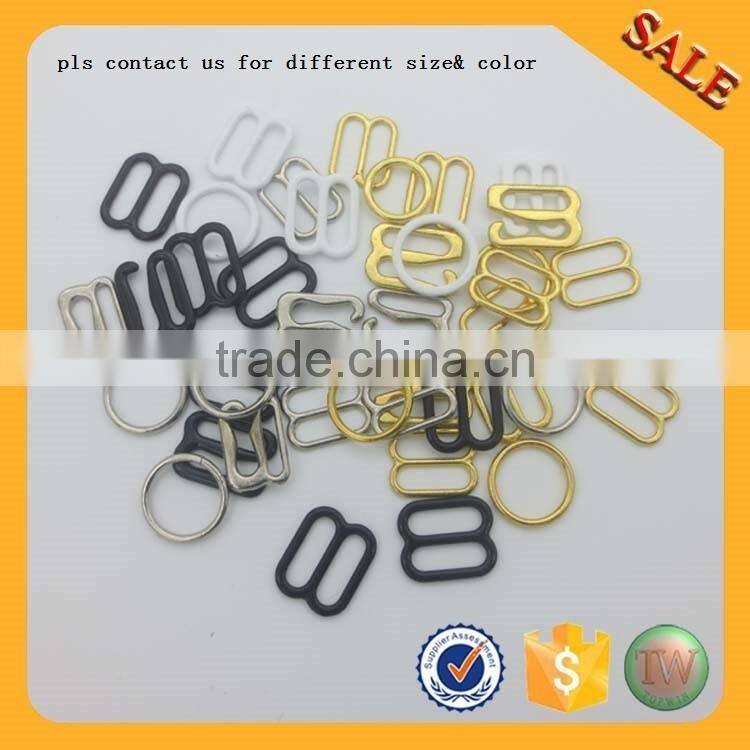 Fashion design gunmetal metal elastic adjustable hook bra strap buckle